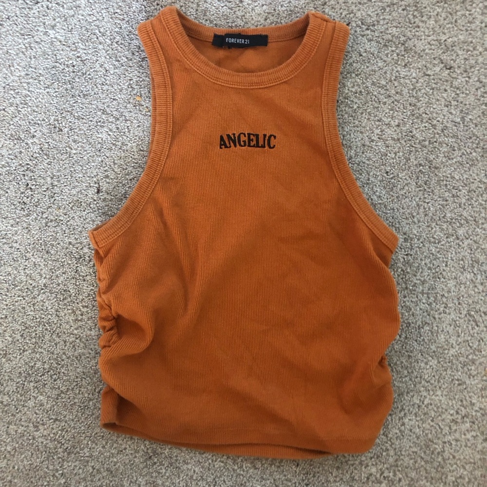 Forever 21 cropped ruched tank